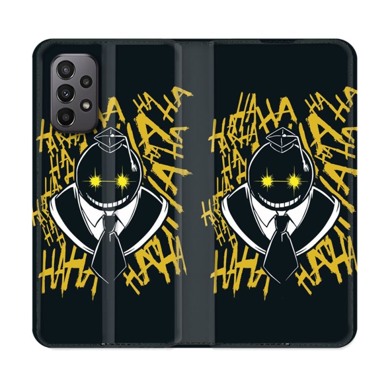 Housse cuir portefeuille Pour Samsung Galaxy A23 5G Manga Assassination Classroom Kuro Noir