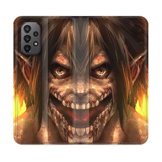 Housse cuir portefeuille Pour Samsung Galaxy A23 5G Manga Attaque Titans Eren Titan