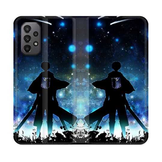 Housse cuir portefeuille Pour Samsung Galaxy A23 5G Manga Attaque Titans Levi