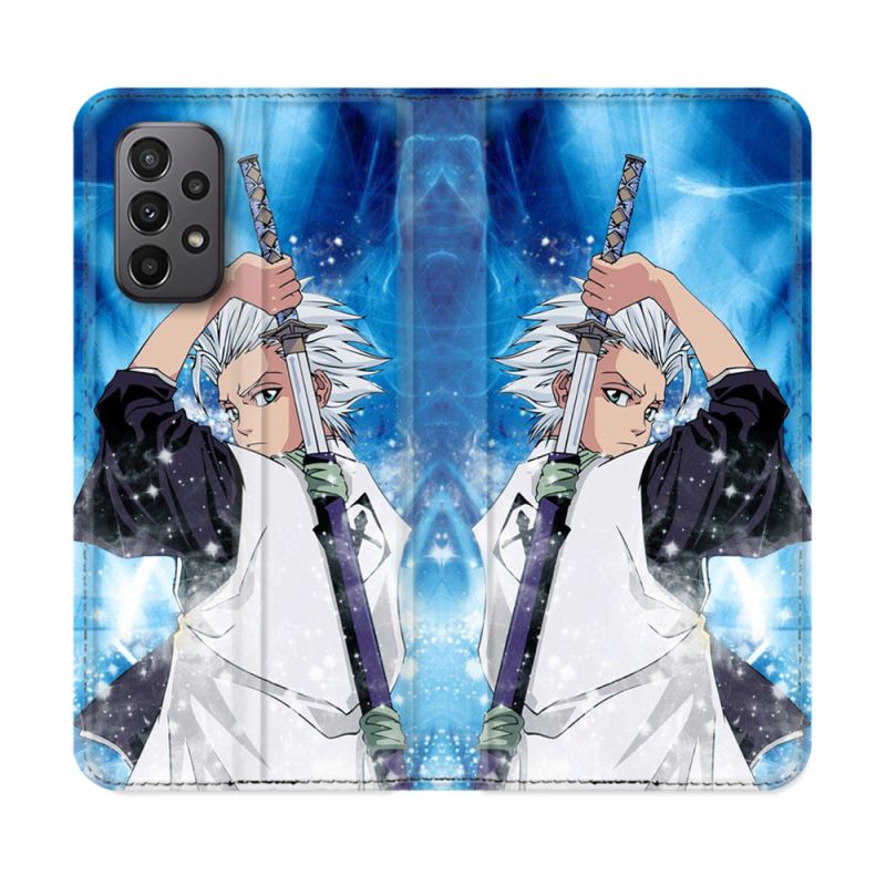 Housse cuir portefeuille Pour Samsung Galaxy A23 5G Manga Bleach Hitsugaya