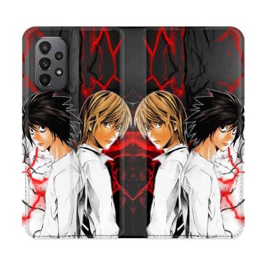 Housse cuir portefeuille Pour Samsung Galaxy A23 5G Manga Death Note Duo