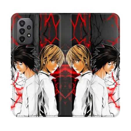 Housse cuir portefeuille Pour Samsung Galaxy A23 5G Manga Death Note Duo