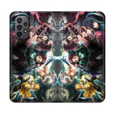 Housse cuir portefeuille Pour Samsung Galaxy A23 5G Manga Demon Slayer Groupe