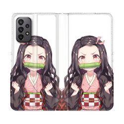 Housse cuir portefeuille Pour Samsung Galaxy A23 5G Manga Demon Slayer Nezuko