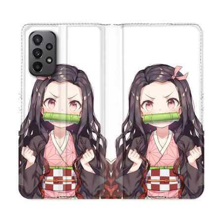 Housse cuir portefeuille Pour Samsung Galaxy A23 5G Manga Demon Slayer Nezuko