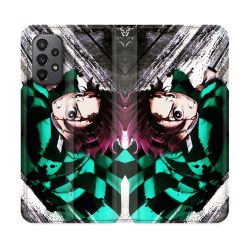 Housse cuir portefeuille Pour Samsung Galaxy A23 5G Manga Demon Slayer Tanjiro
