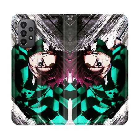 Housse cuir portefeuille Pour Samsung Galaxy A23 5G Manga Demon Slayer Tanjiro
