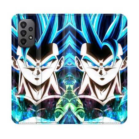 Housse cuir portefeuille Pour Samsung Galaxy A23 5G Manga Dragon Ball Gogeta Visage