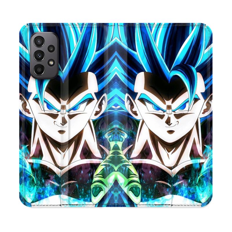 Housse cuir portefeuille Pour Samsung Galaxy A23 5G Manga Dragon Ball Gogeta Visage