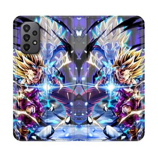 Housse cuir portefeuille Pour Samsung Galaxy A23 5G Manga Dragon Ball Sangohan Duo