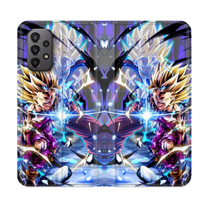 Housse cuir portefeuille Pour Samsung Galaxy A23 5G Manga Dragon Ball Sangohan Duo