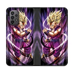 Housse cuir portefeuille Pour Samsung Galaxy A23 5G Manga Dragon Ball Sangohan Violet