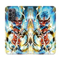 Housse cuir portefeuille Pour Samsung Galaxy A23 5G Manga Dragon Ball Sangoku Blanc