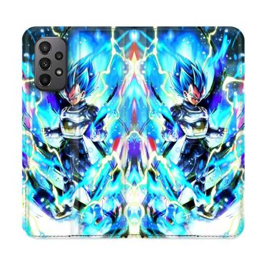 Housse cuir portefeuille Pour Samsung Galaxy A23 5G Manga Dragon Ball Vegeta Bleu