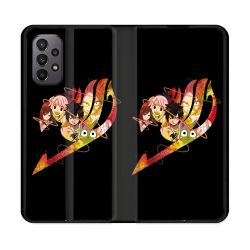 Housse cuir portefeuille Pour Samsung Galaxy A23 5G Manga Fairy Tail Logo Noir