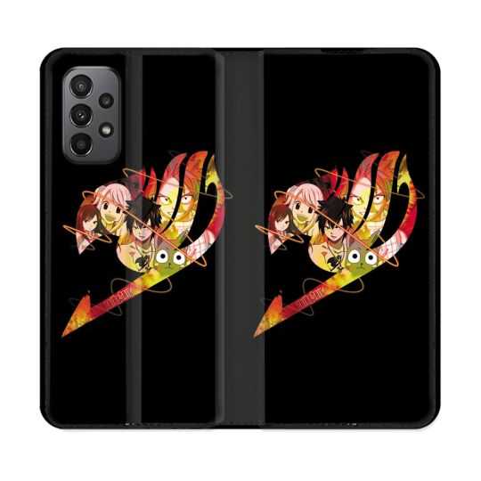 Housse cuir portefeuille Pour Samsung Galaxy A23 5G Manga Fairy Tail Logo Noir