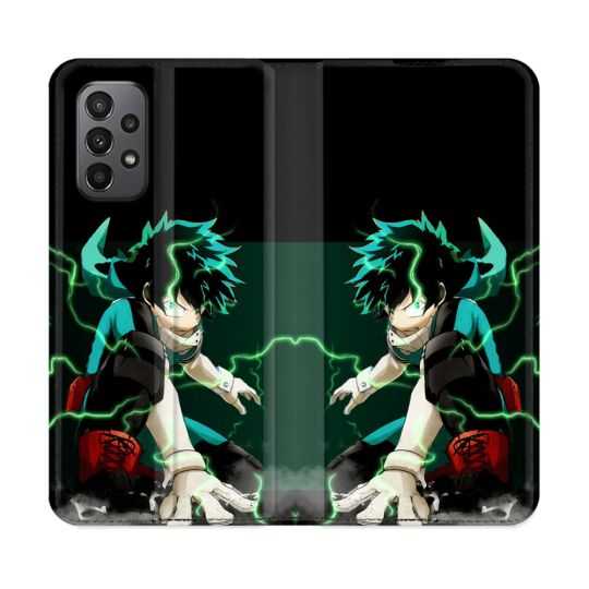 Housse cuir portefeuille Pour Samsung Galaxy A23 5G Manga My Hero Academia Deku
