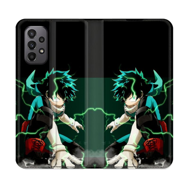 Housse cuir portefeuille Pour Samsung Galaxy A23 5G Manga My Hero Academia Deku