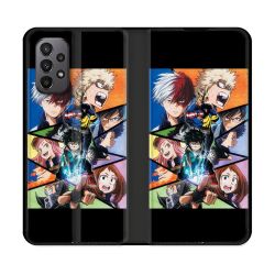 Housse cuir portefeuille Pour Samsung Galaxy A23 5G Manga My Hero Academia Noir