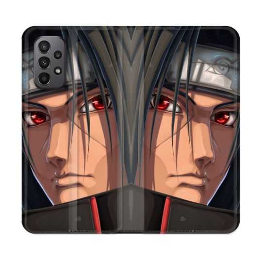 Housse cuir portefeuille Pour Samsung Galaxy A23 5G Manga Naruto Itachi Visage