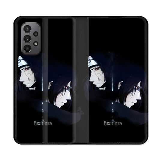 Housse cuir portefeuille Pour Samsung Galaxy A23 5G Manga Naruto Sasuke Itachi