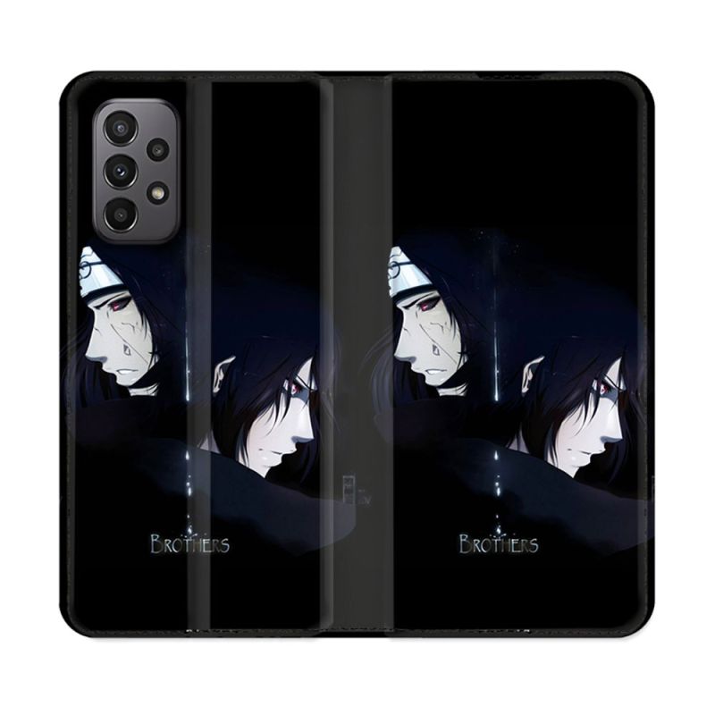 Housse cuir portefeuille Pour Samsung Galaxy A23 5G Manga Naruto Sasuke Itachi