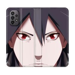 Housse cuir portefeuille Pour Samsung Galaxy A23 5G Manga Naruto Sasuke visage