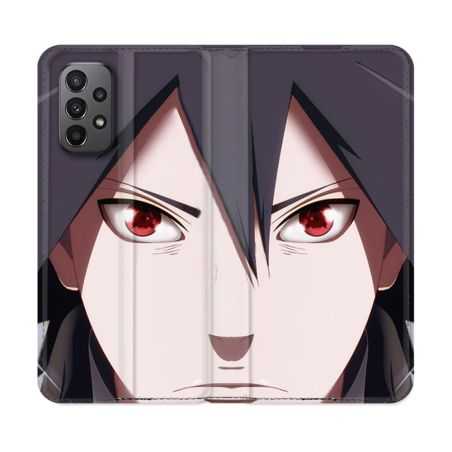 Housse cuir portefeuille Pour Samsung Galaxy A23 5G Manga Naruto Sasuke visage