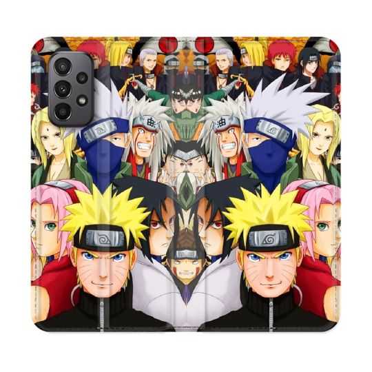 Housse cuir portefeuille Pour Samsung Galaxy A23 5G Manga Naruto Team