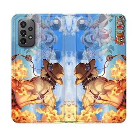Housse cuir portefeuille Pour Samsung Galaxy A23 5G Manga One Piece Ace Color