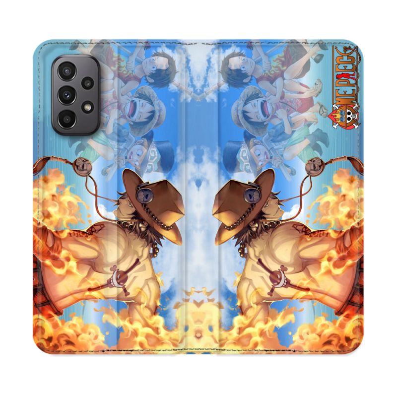 Housse cuir portefeuille Pour Samsung Galaxy A23 5G Manga One Piece Ace Color