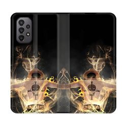 Housse cuir portefeuille Pour Samsung Galaxy A23 5G Manga One Piece Ace Noir