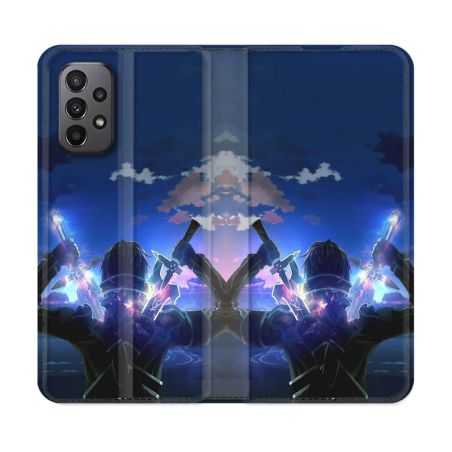Housse cuir portefeuille Pour Samsung Galaxy A23 5G Manga SAO sword Art Online Epee