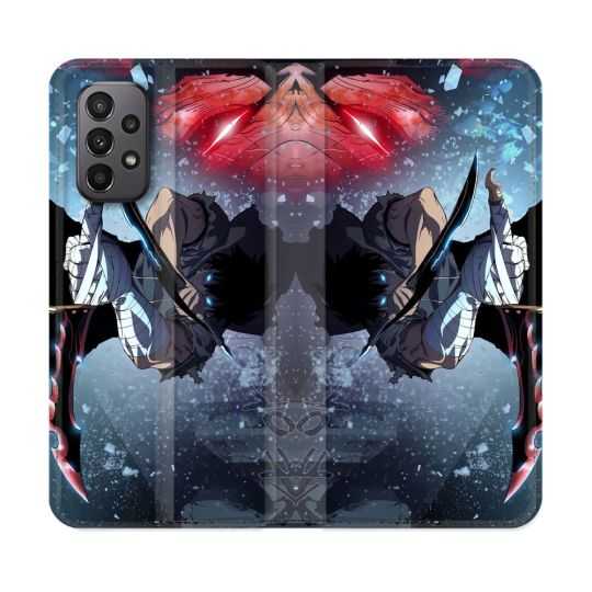 Housse cuir portefeuille Pour Samsung Galaxy A23 5G Manga Solo Leveling Sung Epee