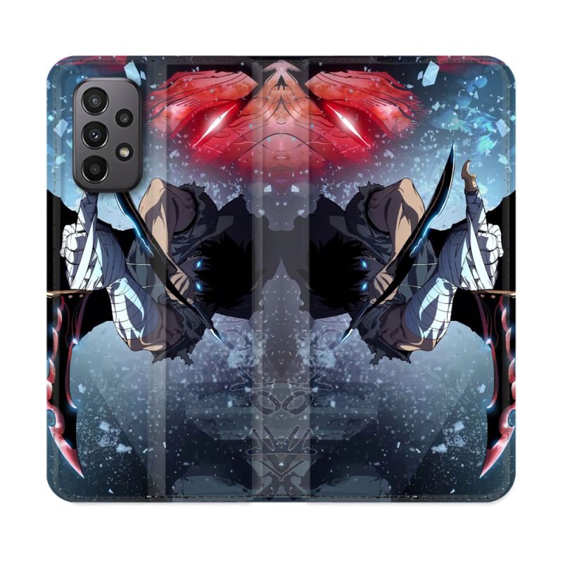 Housse cuir portefeuille Pour Samsung Galaxy A23 5G Manga Solo Leveling Sung Epee