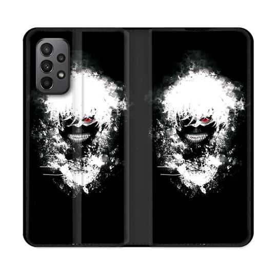 Housse cuir portefeuille Pour Samsung Galaxy A23 5G Manga Tokyo Ghoul Kaneki Tag