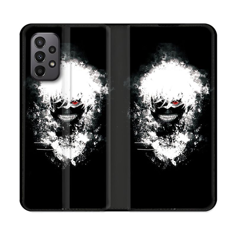 Housse cuir portefeuille Pour Samsung Galaxy A23 5G Manga Tokyo Ghoul Kaneki Tag