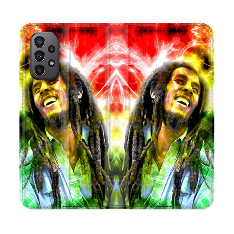 Housse cuir portefeuille Pour Samsung Galaxy A23 5G Musique Bob Marley Color
