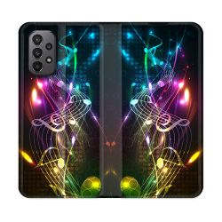 Housse cuir portefeuille Pour Samsung Galaxy A23 5G Musique Partition Multicolore