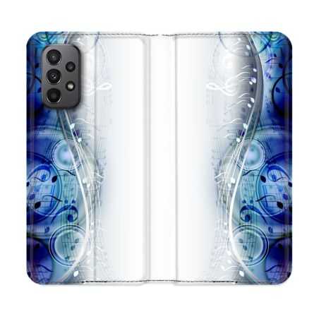 Housse cuir portefeuille Pour Samsung Galaxy A23 5G Musique Partition Vague