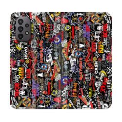 Housse cuir portefeuille Pour Samsung Galaxy A23 5G Musique Rock Groupe