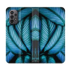 Housse cuir portefeuille Pour Samsung Galaxy A23 5G Nature Feuille Palmier