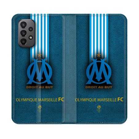 Housse cuir portefeuille Pour Samsung Galaxy A23 5G Olympique Marseille OM Bande