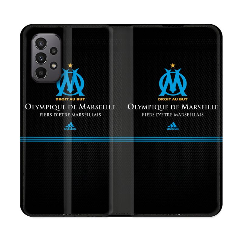 Housse cuir portefeuille Pour Samsung Galaxy A23 5G Olympique Marseille OM Fier etre Marseillais