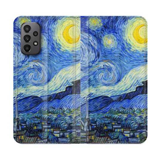 Housse cuir portefeuille Pour Samsung Galaxy A23 5G Peinture La nuit étoilée
