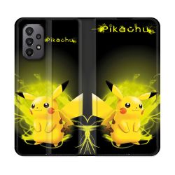 Housse cuir portefeuille Pour Samsung Galaxy A23 5G Pokemon Pikachu Eclair