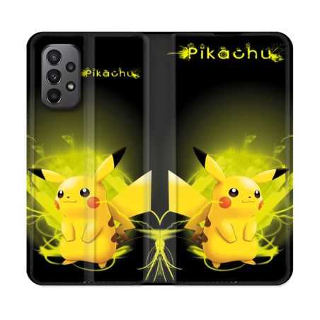 Housse cuir portefeuille Pour Samsung Galaxy A23 5G Pokemon Pikachu Eclair