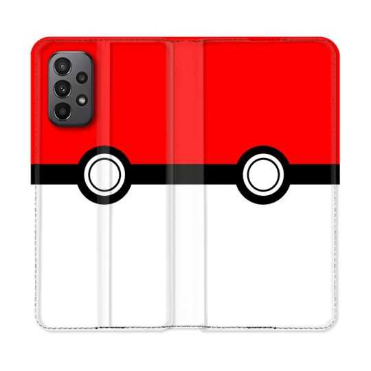 Housse cuir portefeuille Pour Samsung Galaxy A23 5G Pokemon Pokeball