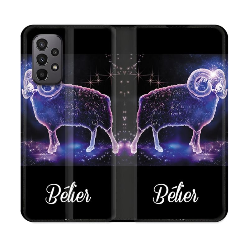 Housse cuir portefeuille Pour Samsung Galaxy A23 5G Signe Zodiaque 2 Bélier