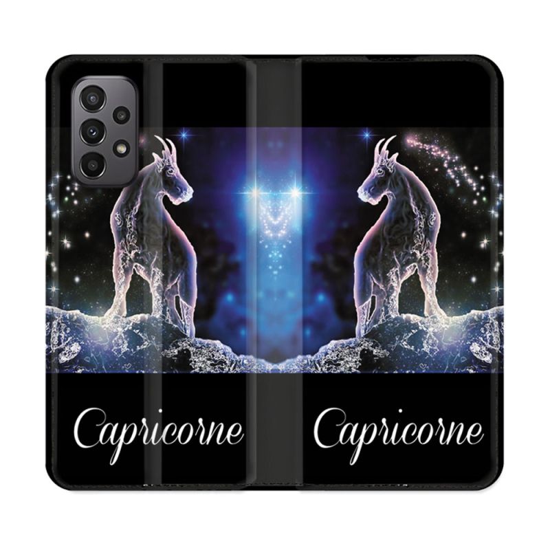 Housse cuir portefeuille Pour Samsung Galaxy A23 5G Signe Zodiaque 2 Capricorne